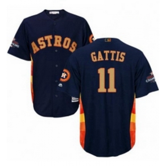 Youth Majestic Houston Astros 11 Evan Gattis Authentic Navy Blue Alternate 2018 Gold Program Cool Base MLB Jersey Youth Majestic Houston Astros 11 Evan Gattis Authentic Navy Blue Alternate 2018 Gold Program Cool Base MLB Jersey
