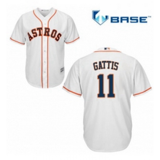 Youth Majestic Houston Astros 11 Evan Gattis Replica White Home Cool Base MLB Jersey Youth Majestic Houston Astros 11 Evan Gattis Replica White Home Cool Base MLB Jersey