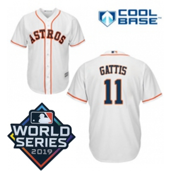 Youth Majestic Houston Astros 11 Evan Gattis White Home Cool Base Sitched 2019 World Series Patch Jersey Youth Majestic Houston Astros 11 Evan Gattis White Home Cool Base Sitched 2019 World Series Patch Jersey