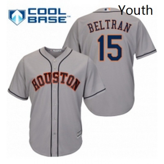 Youth Majestic Houston Astros 15 Carlos Beltran Authentic Grey Road Cool Base MLB Jersey Youth Majestic Houston Astros 15 Carlos Beltran Authentic Grey Road Cool Base MLB Jersey