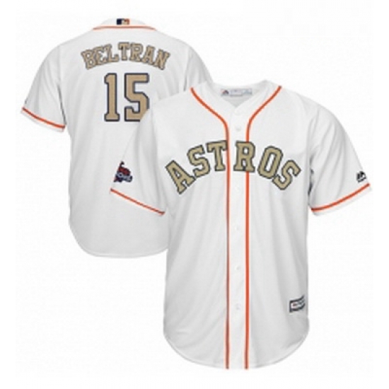 Youth Majestic Houston Astros 15 Carlos Beltran Authentic White 2018 Gold Program Cool Base MLB Jersey Youth Majestic Houston Astros 15 Carlos Beltran Authentic White 2018 Gold Program Cool Base MLB Jersey