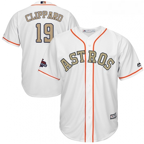 Youth Majestic Houston Astros 19 Tyler Clippard Authentic White 2018 Gold Program Cool Base MLB Jersey Youth Majestic Houston Astros 19 Tyler Clippard Authentic White 2018 Gold Program Cool Base MLB Jersey