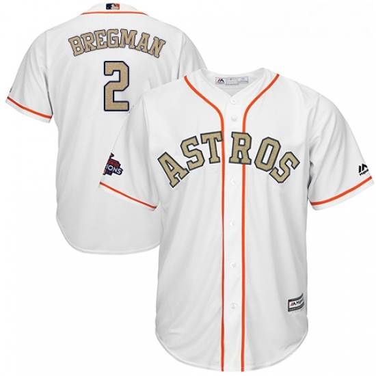 Youth Majestic Houston Astros 2 Alex Bregman Authentic White 2018 Gold Program Cool Base MLB Jersey Youth Majestic Houston Astros 2 Alex Bregman Authentic White 2018 Gold Program Cool Base MLB Jersey