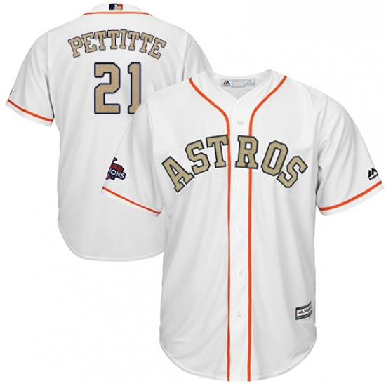Youth Majestic Houston Astros 21 Andy Pettitte Authentic White 2018 Gold Program Cool Base MLB Jersey Youth Majestic Houston Astros 21 Andy Pettitte Authentic White 2018 Gold Program Cool Base MLB Jersey