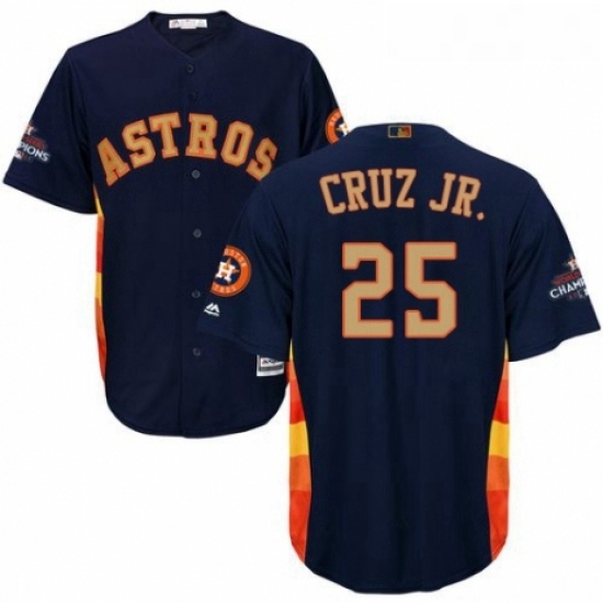 Youth Majestic Houston Astros 25 Jose Cruz Jr Authentic Navy Blue Alternate 2018 Gold Program Cool Base MLB Jersey Youth Majestic Houston Astros 25 Jose Cruz Jr Authentic Navy Blue Alternate 2018 Gold Program Cool Base MLB Jersey