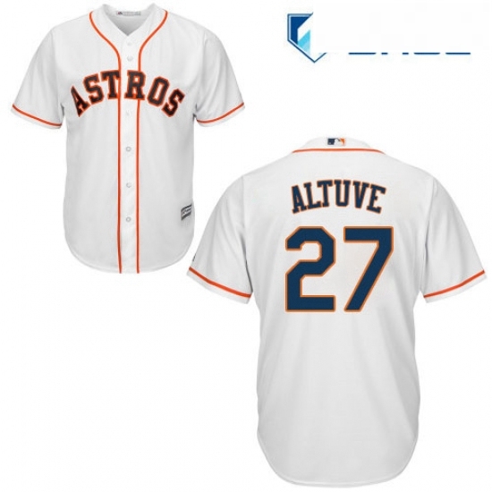 Youth Majestic Houston Astros 27 Jose Altuve Authentic White Home Cool Base MLB Jersey Youth Majestic Houston Astros 27 Jose Altuve Authentic White Home Cool Base MLB Jersey