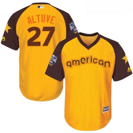 Youth Majestic Houston Astros 27 Jose Altuve Authentic Yellow 2016 All Star American League BP Cool Base MLB Jersey Youth Majestic Houston Astros 27 Jose Altuve Authentic Yellow 2016 All Star American League BP Cool Base MLB Jersey