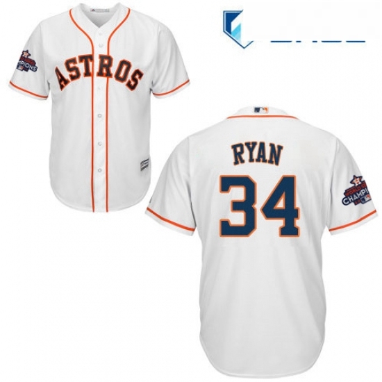 Youth Majestic Houston Astros 34 Nolan Ryan Replica White Home 2017 World Series Champions Cool Base MLB Jersey Youth Majestic Houston Astros 34 Nolan Ryan Replica White Home 2017 World Series Champions Cool Base MLB Jersey