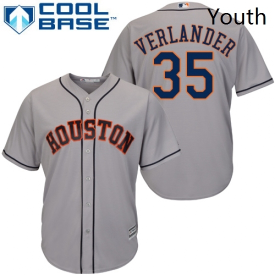 Youth Majestic Houston Astros 35 Justin Verlander Authentic Grey Road Cool Base MLB Jersey Youth Majestic Houston Astros 35 Justin Verlander Authentic Grey Road Cool Base MLB Jersey