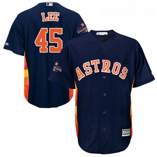 Youth Majestic Houston Astros 45 Carlos Lee Authentic Navy Blue Alternate 2017 World Series Champions Cool Base MLB Jersey Youth Majestic Houston Astros 45 Carlos Lee Authentic Navy Blue Alternate 2017 World Series Champions Cool Base MLB Jersey