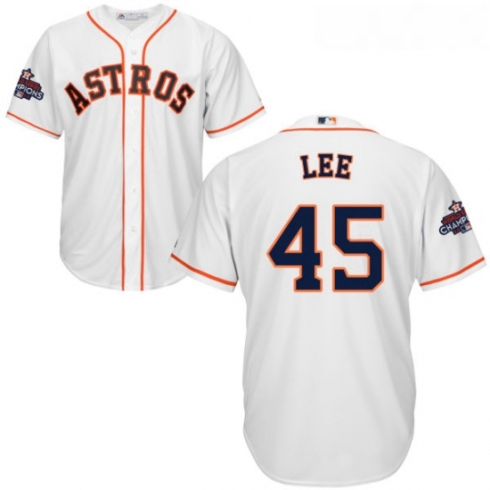 Youth Majestic Houston Astros 45 Carlos Lee Replica White Home 2017 World Series Champions Cool Base MLB Jersey Youth Majestic Houston Astros 45 Carlos Lee Replica White Home 2017 World Series Champions Cool Base MLB Jersey