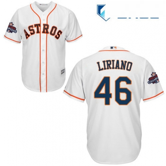 Youth Majestic Houston Astros 46 Francisco Liriano Authentic White Home 2017 World Series Champions Cool Base MLB Jersey Youth Majestic Houston Astros 46 Francisco Liriano Authentic White Home 2017 World Series Champions Cool Base MLB Jersey