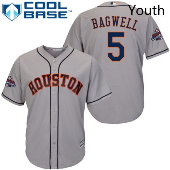 Youth Majestic Houston Astros 5 Jeff Bagwell Authentic Grey Road 2017 World Series Champions Cool Base MLB Jersey Youth Majestic Houston Astros 5 Jeff Bagwell Authentic Grey Road 2017 World Series Champions Cool Base MLB Jersey