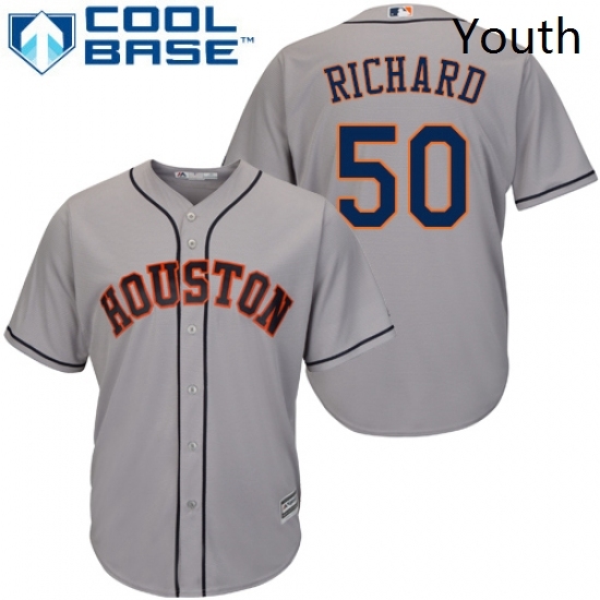 Youth Majestic Houston Astros 50 JR Richard Replica Grey Road Cool Base MLB Jersey Youth Majestic Houston Astros 50 JR Richard Replica Grey Road Cool Base MLB Jersey