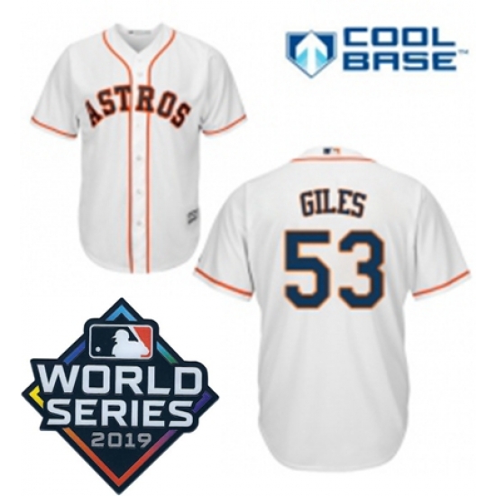 Youth Majestic Houston Astros 53 Ken Giles White Home Cool Base Sitched 2019 World Series Patch jersey Youth Majestic Houston Astros 53 Ken Giles White Home Cool Base Sitched 2019 World Series Patch jersey