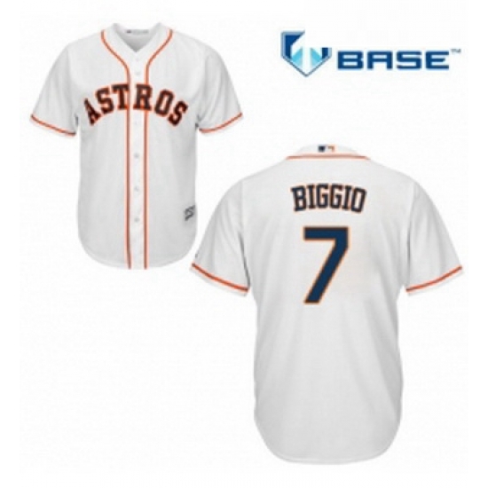 Youth Majestic Houston Astros 7 Craig Biggio Authentic White Home Cool Base MLB Jersey
