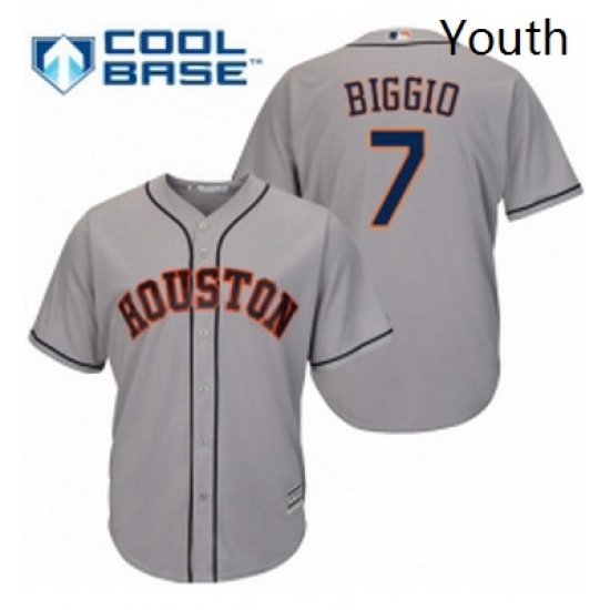 Youth Majestic Houston Astros 7 Craig Biggio Replica Grey Road Cool Base MLB Jersey Youth Majestic Houston Astros 7 Craig Biggio Replica Grey Road Cool Base MLB Jersey