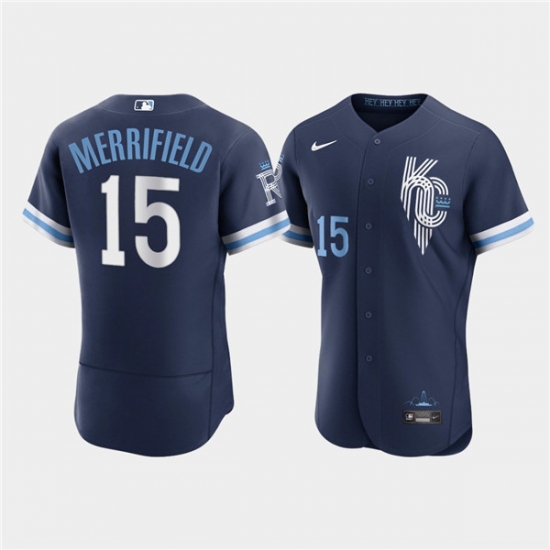 Men Kansas City Royals 15 Whit Merrifield 2022 Navy City Connect Flex Base Stitched MLB jersey Men Kansas City Royals 15 Whit Merrifield 2022 Navy City Connect Flex Base Stitched MLB jersey