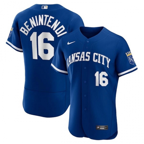 Men Kansas City Royals 16 Andrew Benintendi Blue Flex Base Stitched Jersey Men Kansas City Royals 16 Andrew Benintendi Blue Flex Base Stitched Jersey