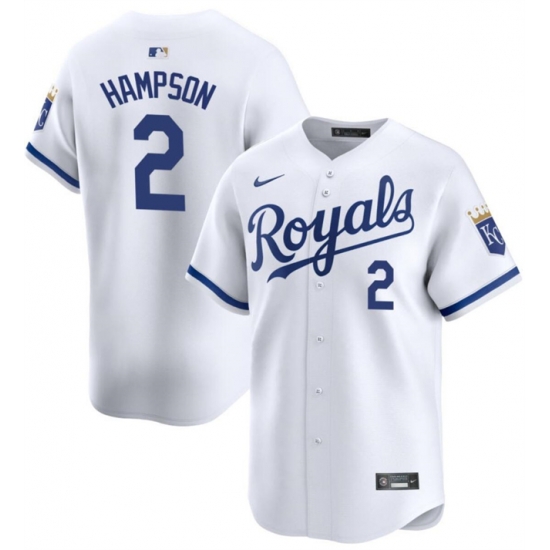 Men Kansas City Royals 2 Garrett Hampson White 2024 Home Limited Cool Base Stitched Baseball Jersey Men Kansas City Royals 2 Garrett Hampson White 2024 Home Limited Cool Base Stitched Baseball Jersey