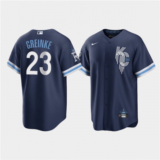 Men Kansas City Royals 23 Zack Greinke 2022 Navy City Connect Cool Base Stitched jersey Men Kansas City Royals 23 Zack Greinke 2022 Navy City Connect Cool Base Stitched jersey