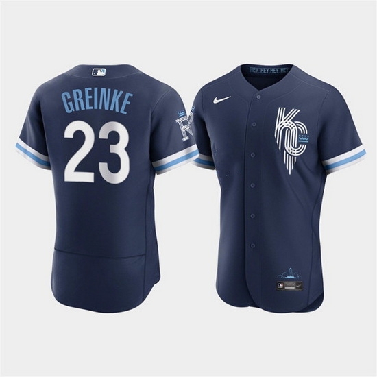 Men Kansas City Royals 23 Zack Greinke 2022 Navy City Connect Flex Base Stitched MLB Jerse Men Kansas City Royals 23 Zack Greinke 2022 Navy City Connect Flex Base Stitched MLB Jerse