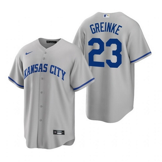 Men Kansas City Royals 23 Zack Greinke Grey Cool Base Stitched jersey Men Kansas City Royals 23 Zack Greinke Grey Cool Base Stitched jersey
