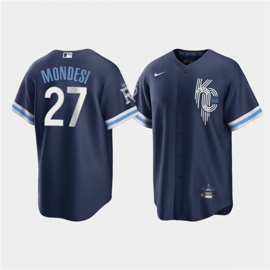 Men Kansas City Royals 27 Adalberto Mondesi 2022 Navy City Connect Cool Base Stitched jersey Men Kansas City Royals 27 Adalberto Mondesi 2022 Navy City Connect Cool Base Stitched jersey