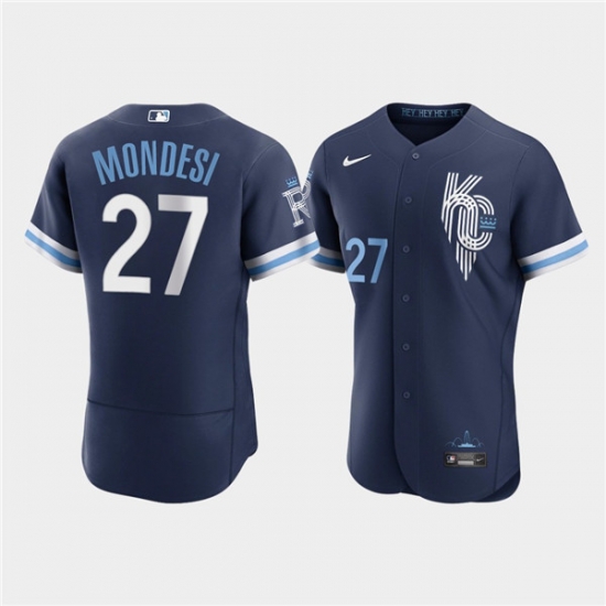 Men Kansas City Royals 27 Adalberto Mondesi 2022 Navy City Connect Flex Base Stitched MLB jersey Men Kansas City Royals 27 Adalberto Mondesi 2022 Navy City Connect Flex Base Stitched MLB jersey