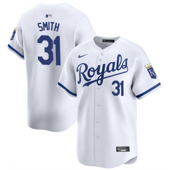Men Kansas City Royals 31 Will Smith White 2024 Home Limited Cool Base Stitched Baseball Jersey Men Kansas City Royals 31 Will Smith White 2024 Home Limited Cool Base Stitched Baseball Jersey