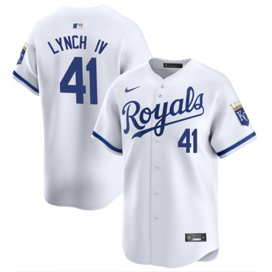 Men Kansas City Royals 41 Daniel Lynch IV White 2024 Home Limited Cool Base Stitched Baseball Jersey Men Kansas City Royals 41 Daniel Lynch IV White 2024 Home Limited Cool Base Stitched Baseball Jersey