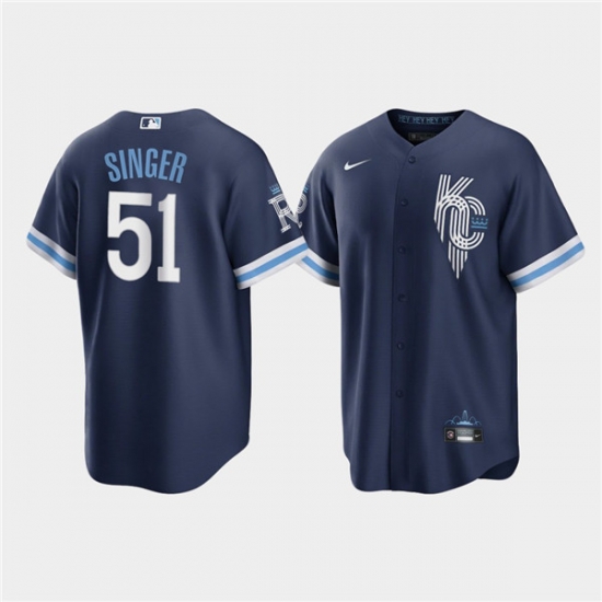 Men Kansas City Royals 51 Brady Singer 2022 Navy City Connect Cool Base Stitched jersey Men Kansas City Royals 51 Brady Singer 2022 Navy City Connect Cool Base Stitched jersey