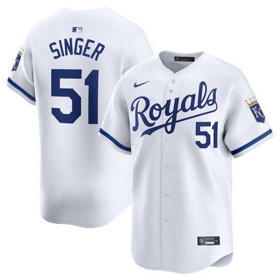 Men Kansas City Royals 51 Brady Singer White 2024 Home Limited Stitched Baseball Jersey Men Kansas City Royals 51 Brady Singer White 2024 Home Limited Stitched Baseball Jersey