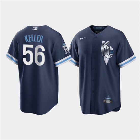 Men Kansas City Royals 56 Brad Keller 2022 Navy City Connect Cool Base Stitched jersey Men Kansas City Royals 56 Brad Keller 2022 Navy City Connect Cool Base Stitched jersey
