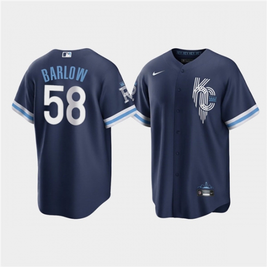 Men Kansas City Royals 58 Scott Barlow 2022 Navy City Connect Cool Base Stitched jersey Men Kansas City Royals 58 Scott Barlow 2022 Navy City Connect Cool Base Stitched jersey