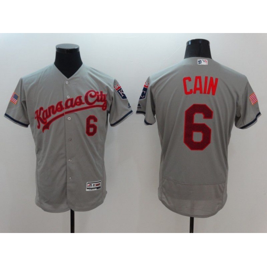 Men Kansas City Royals 6 Cain Grey Elite 2022 MLB Jersey Men Kansas City Royals 6 Cain Grey Elite 2022 MLB Jersey
