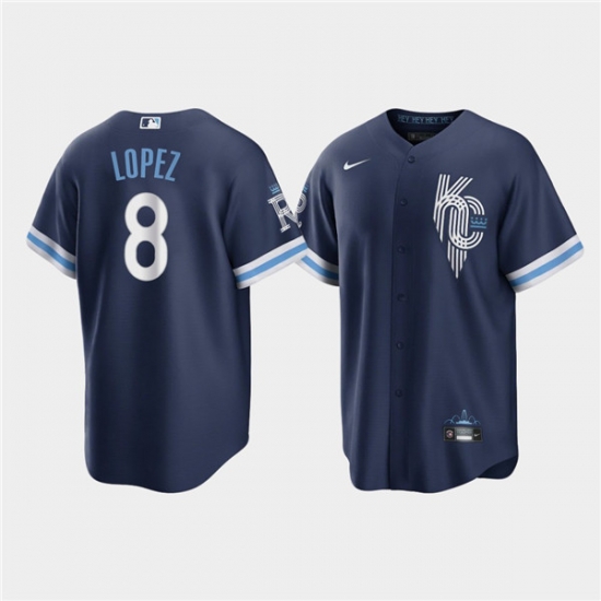 Men Kansas City Royals 8 Nicky Lopez 2022 Navy City Connect Cool Base Stitched jersey Men Kansas City Royals 8 Nicky Lopez 2022 Navy City Connect Cool Base Stitched jersey