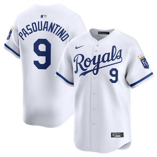 Men Kansas City Royals 9 Vinnie Pasquantino White 2024 Home Limited Stitched Baseball Jersey Men Kansas City Royals 9 Vinnie Pasquantino White 2024 Home Limited Stitched Baseball Jersey