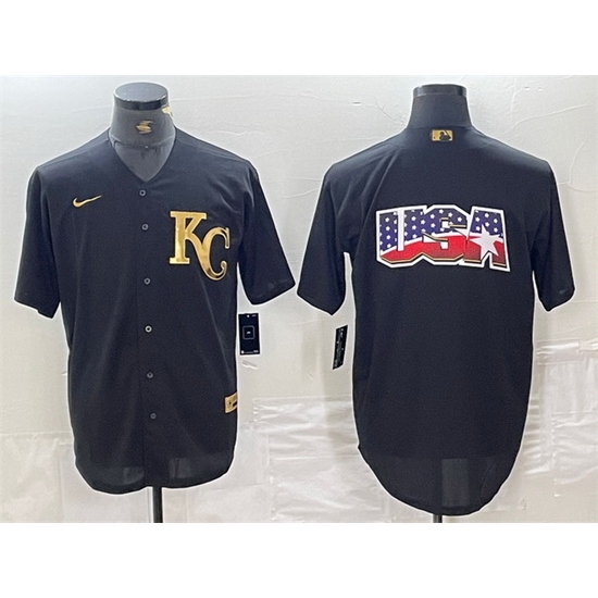 Men Kansas City Royals Black Team Big Logo Cool Base Stitched Jersey Men Kansas City Royals Black Team Big Logo Cool Base Stitched Jersey