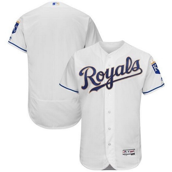 Men Kansas City Royals Blank White Gold Flex Base Stitched jersey Men Kansas City Royals Blank White Gold Flex Base Stitched jersey