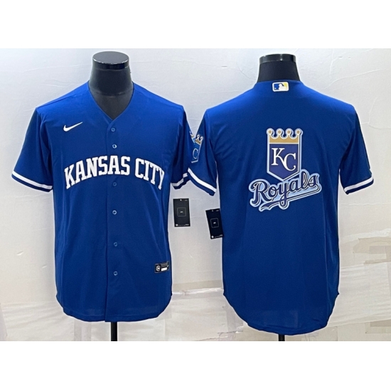 Men Kansas City Royals Royal Team Big Logo Cool Base Stitched Jersey Men Kansas City Royals Royal Team Big Logo Cool Base Stitched Jersey
