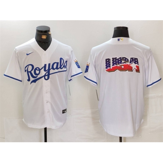 Men Kansas City Royals White Team Big Logo Cool Base Stitched Jersey 2 Men Kansas City Royals White Team Big Logo Cool Base Stitched Jersey 2