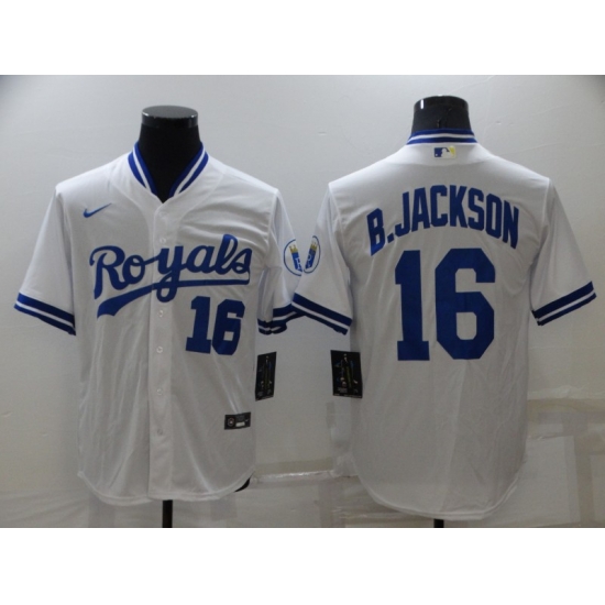 Men Nike Kansas City Royals #16 B.JACKSON White Stitched MLB Jersey Men Nike Kansas City Royals #16 B.JACKSON White Stitched MLB Jersey