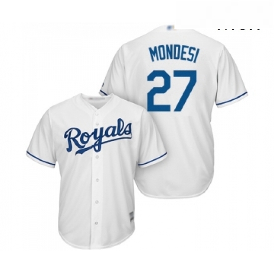 Mens Kansas City Royals 27 Adalberto Mondesi Replica White Home Cool Base Baseball Jersey Mens Kansas City Royals 27 Adalberto Mondesi Replica White Home Cool Base Baseball Jersey