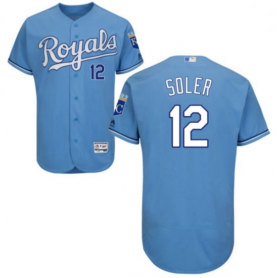 Mens Majestic Kansas City Royals 12 Jorge Soler Light Blue Flexbase Authentic Collection MLB Jersey Mens Majestic Kansas City Royals 12 Jorge Soler Light Blue Flexbase Authentic Collection MLB Jersey