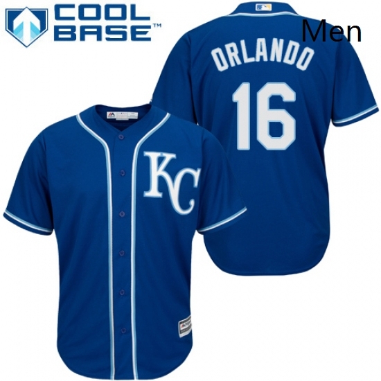 Mens Majestic Kansas City Royals 16 Paulo Orlando Replica Blue Alternate 2 Cool Base MLB Jersey Mens Majestic Kansas City Royals 16 Paulo Orlando Replica Blue Alternate 2 Cool Base MLB Jersey