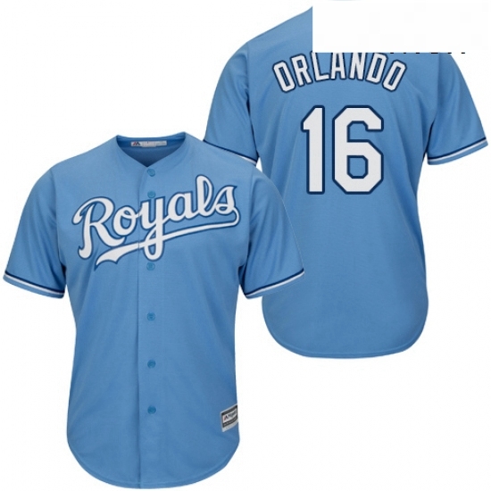 Mens Majestic Kansas City Royals 16 Paulo Orlando Replica Light Blue Alternate 1 Cool Base MLB Jersey Mens Majestic Kansas City Royals 16 Paulo Orlando Replica Light Blue Alternate 1 Cool Base MLB Jersey