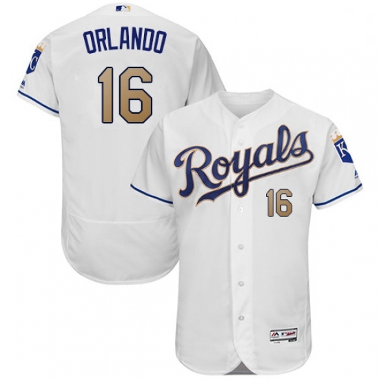 Mens Majestic Kansas City Royals 16 Paulo Orlando White Home Flex Base Authentic MLB Jersey Mens Majestic Kansas City Royals 16 Paulo Orlando White Home Flex Base Authentic MLB Jersey