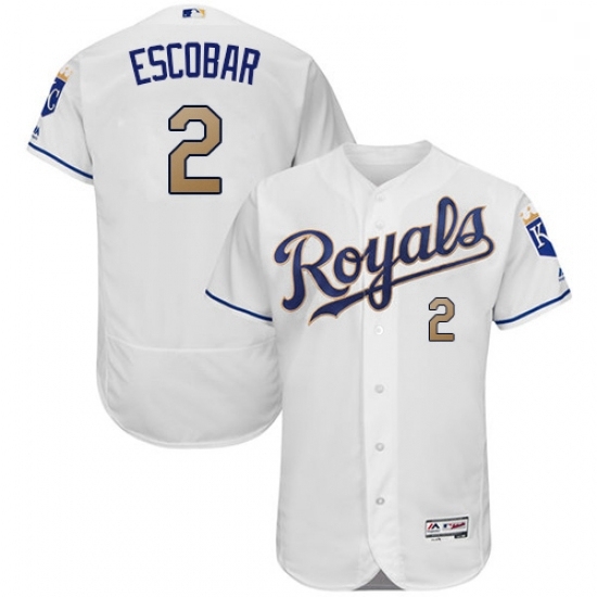 Mens Majestic Kansas City Royals 2 Alcides Escobar White Home Flex Base Authentic MLB Jersey Mens Majestic Kansas City Royals 2 Alcides Escobar White Home Flex Base Authentic MLB Jersey