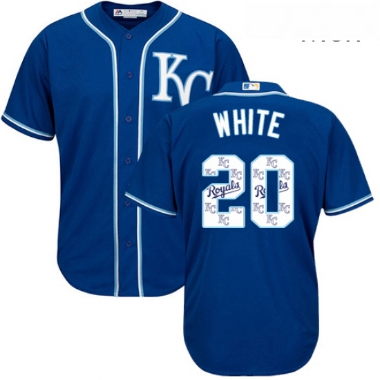 Mens Majestic Kansas City Royals 20 Frank White Authentic Blue Team Logo Fashion Cool Base MLB Jersey Mens Majestic Kansas City Royals 20 Frank White Authentic Blue Team Logo Fashion Cool Base MLB Jersey